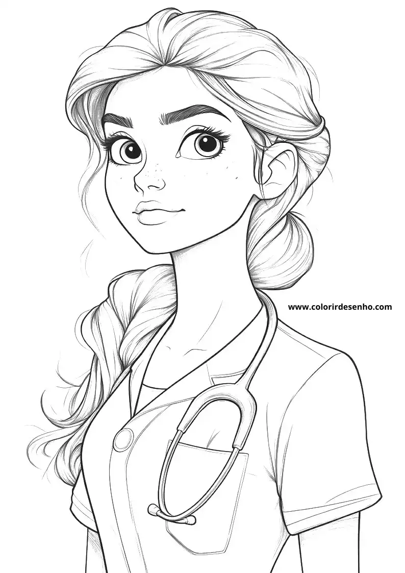 Doctor Coloring Page Outline 8