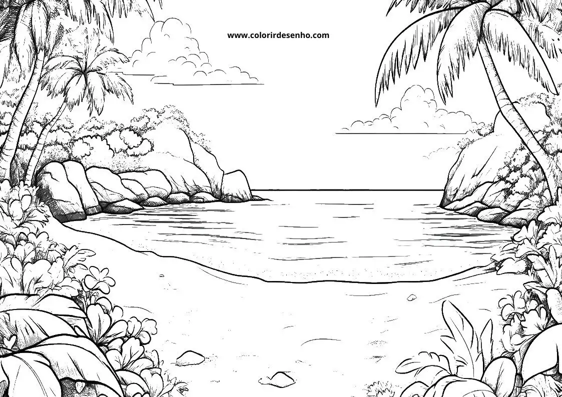 Download Beach Coloring Pages 1