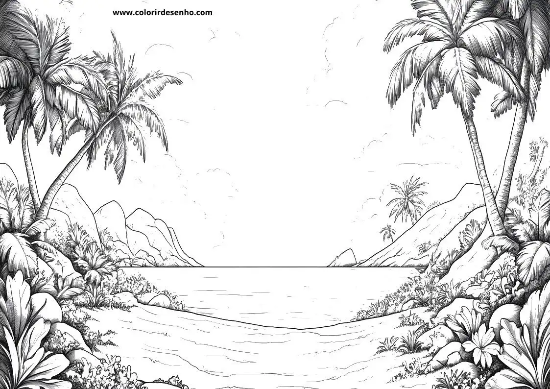 Download Beach Coloring Pages 2