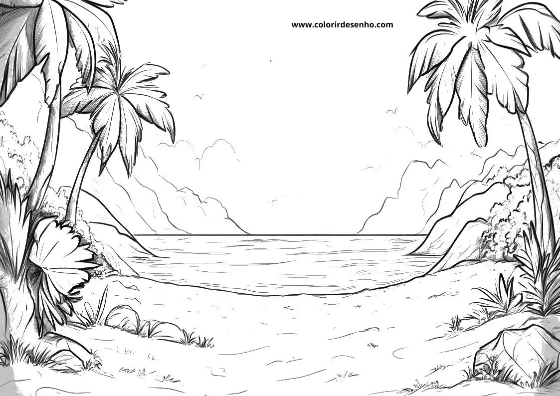 Download Beach Coloring Pages 3