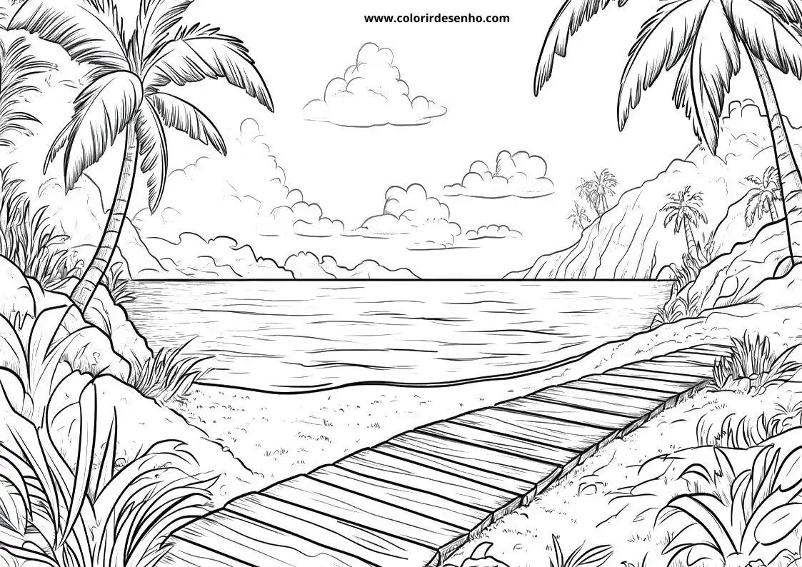 Download Beach Coloring Pages 5