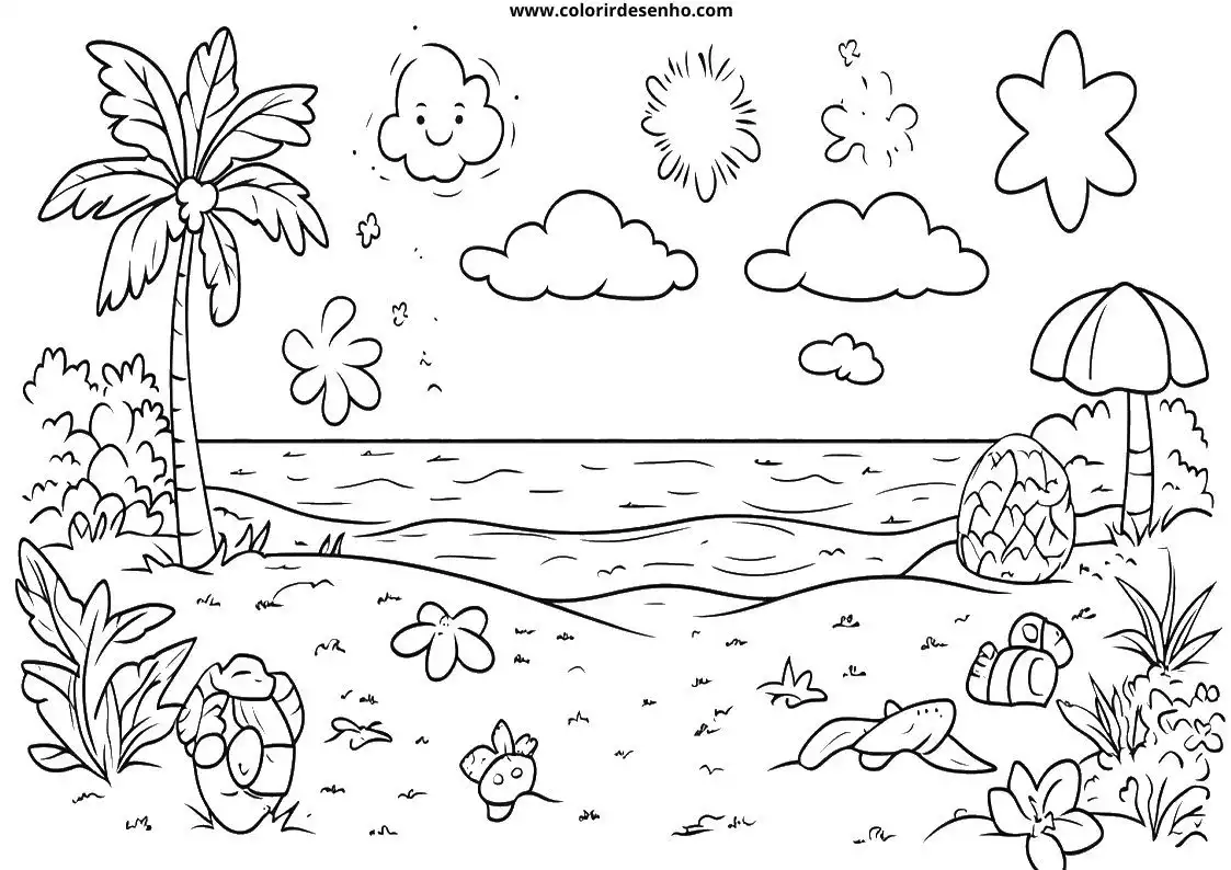Download Beach Coloring Pages 7