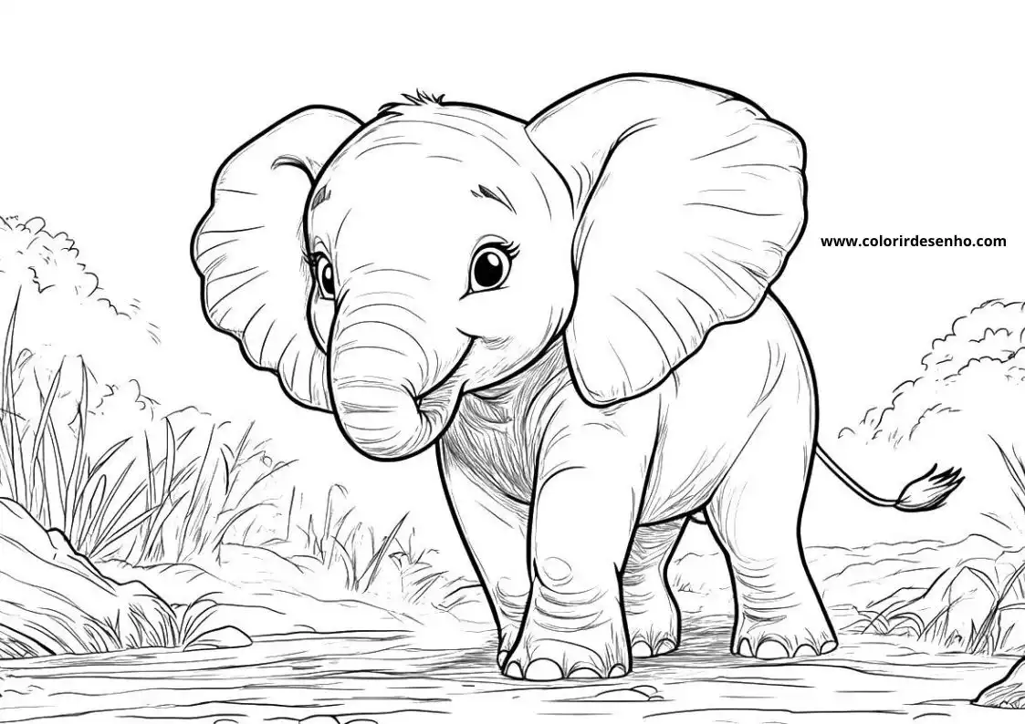 Download Elephant Coloring Pages 7
