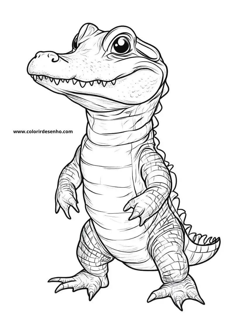 Educational Alligator Coloring Pages 1