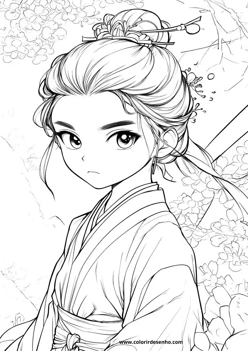 Educational Anime Coloring Pages 1