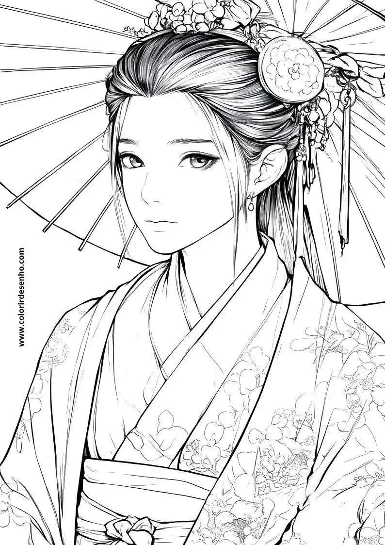 Educational Anime Coloring Pages 12