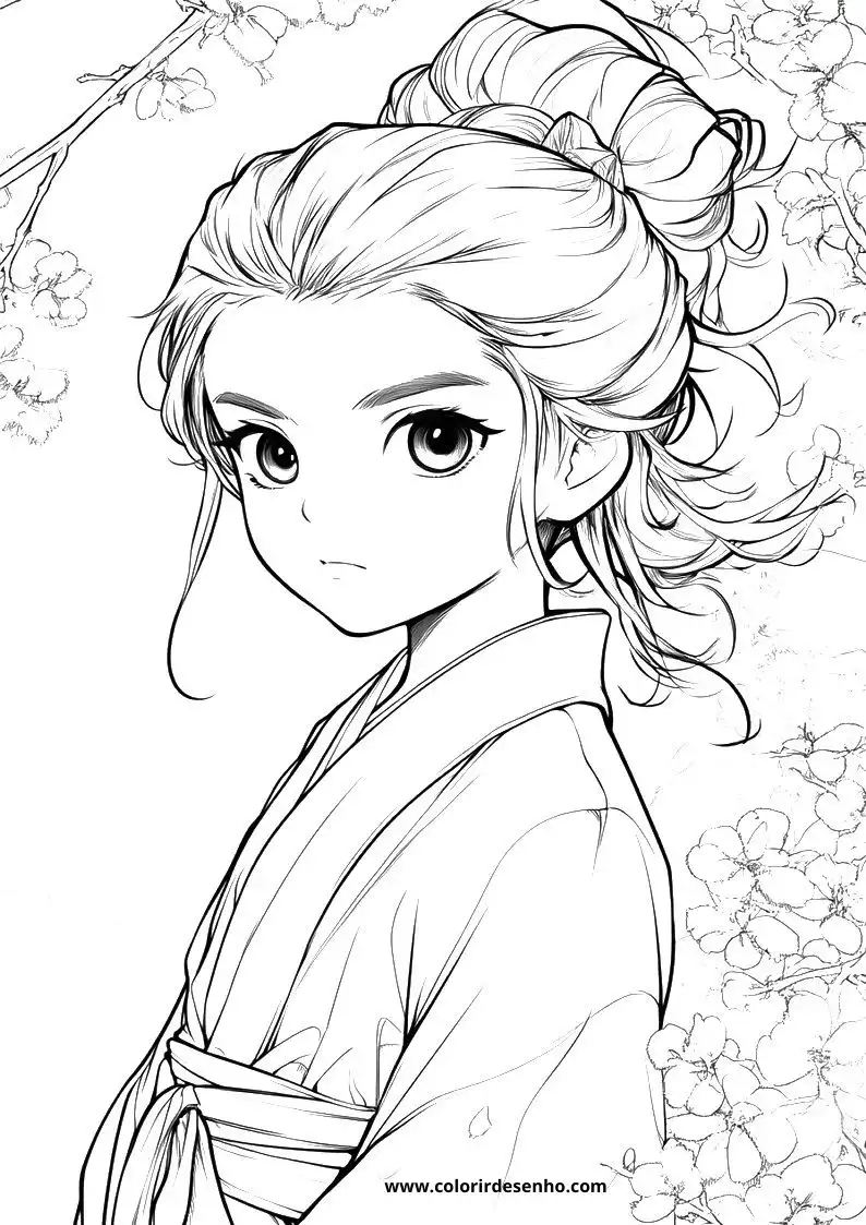 Educational Anime Coloring Pages 4