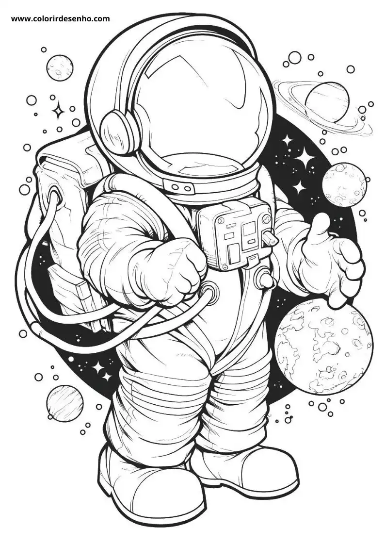 Educational Astronaut Coloring Pages 2
