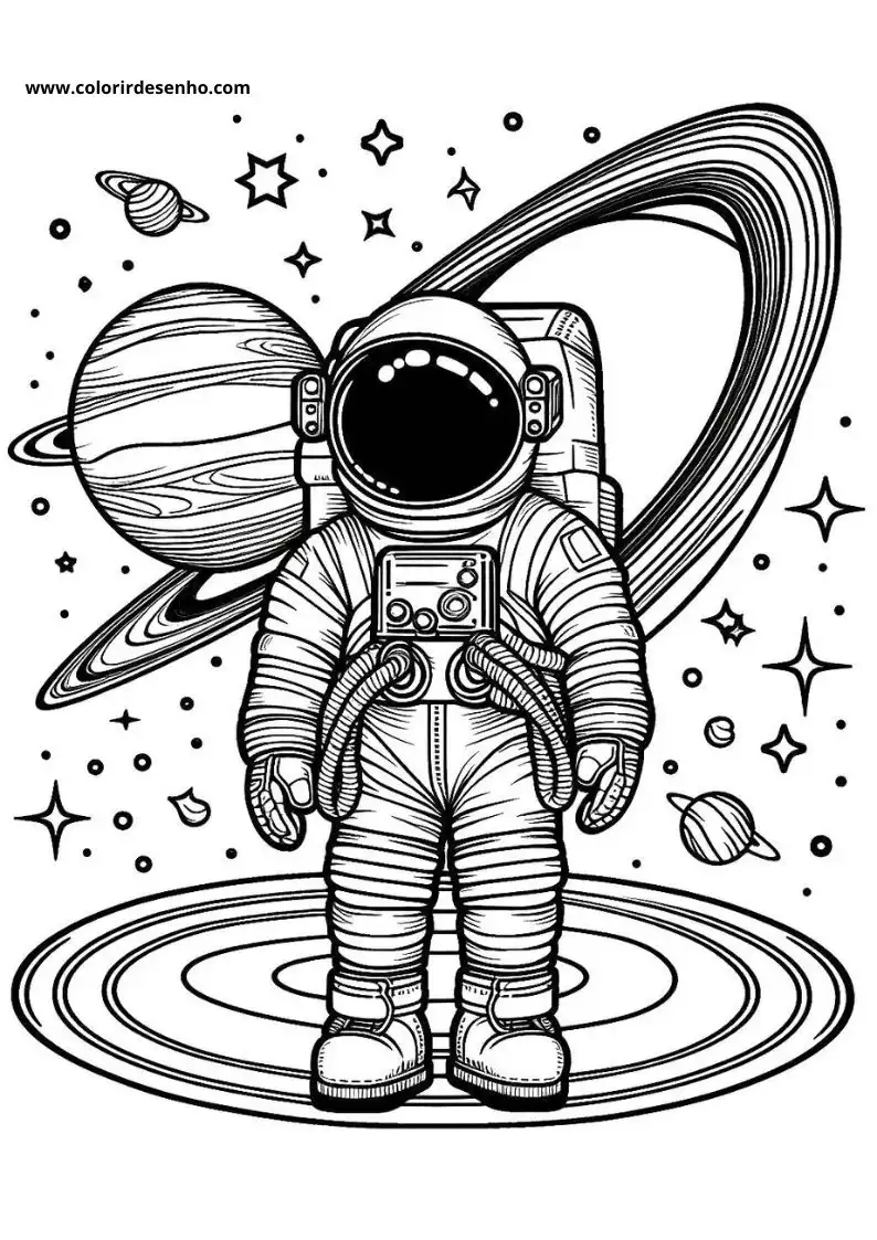 Educational Astronaut Coloring Pages 3
