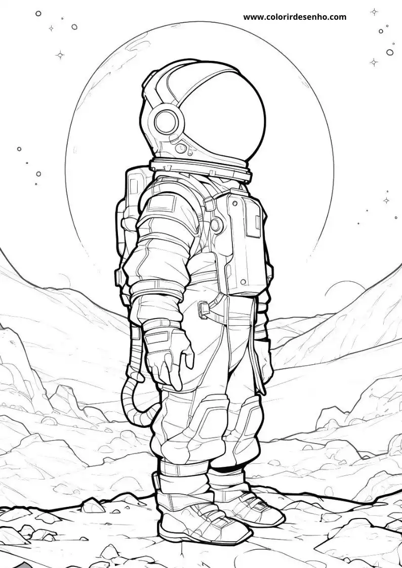 Educational Astronaut Coloring Pages 4