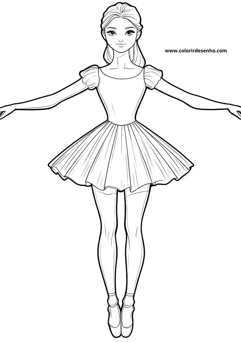 Educational Ballerina Coloring Pages 4