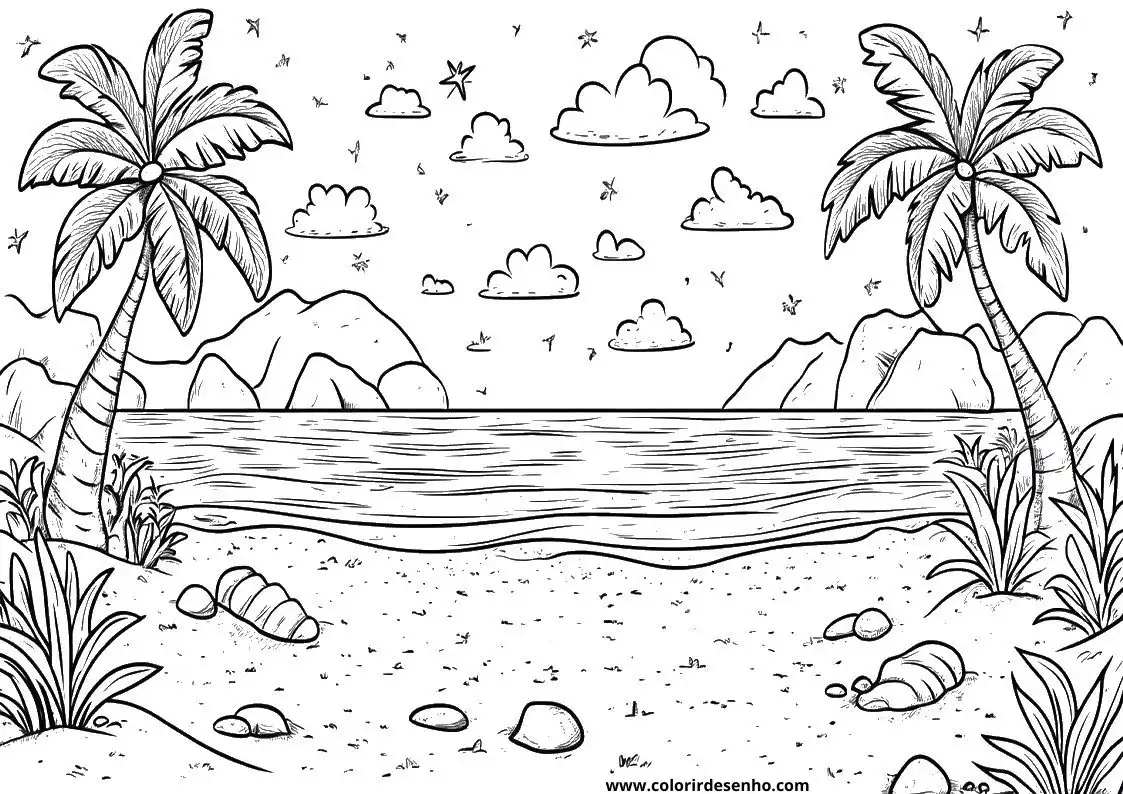 Educational Beach Coloring Pages 3