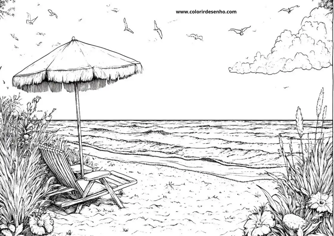 Educational Beach Coloring Pages 8