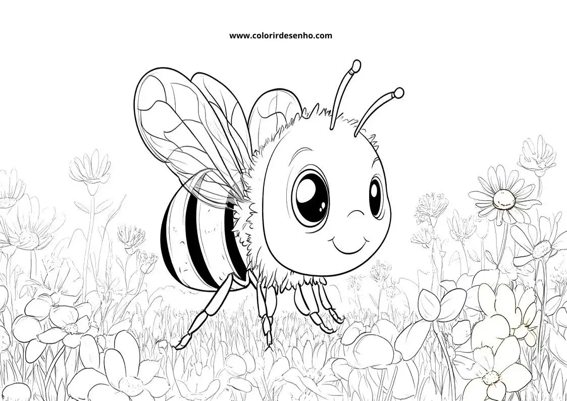 Educational Bee Coloring Pages 1