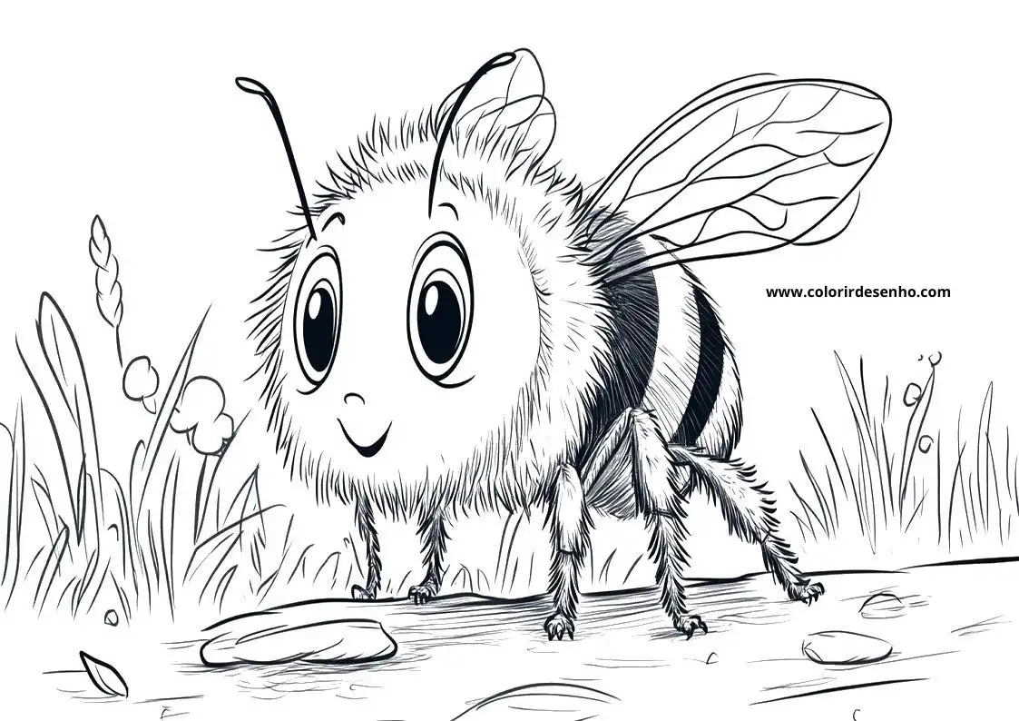Educational Bee Coloring Pages 2