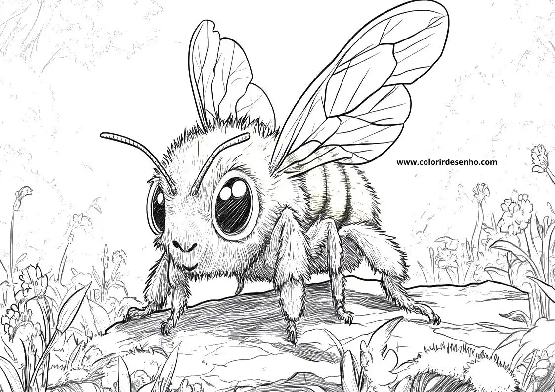 Educational Bee Coloring Pages 4