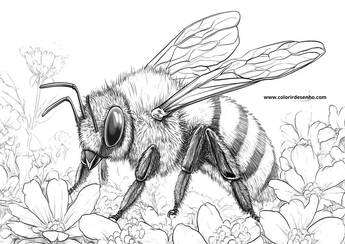 Educational Bee Coloring Pages 5