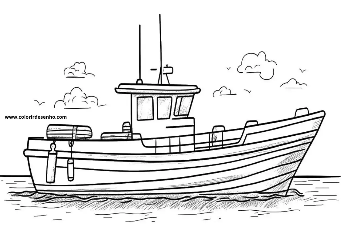 Educational Boat Coloring Pages 1
