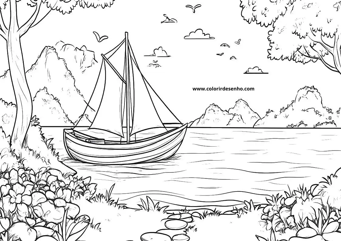 Educational Boat Coloring Pages 5
