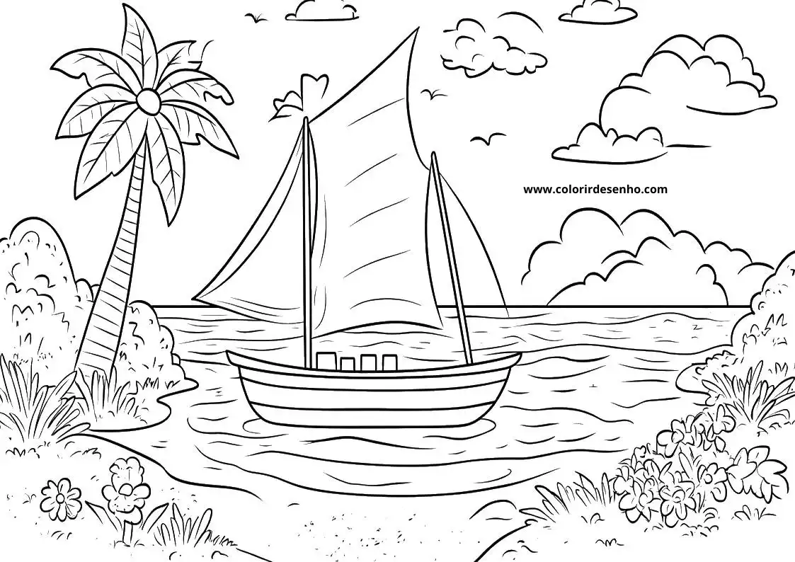Educational Boat Coloring Pages 6