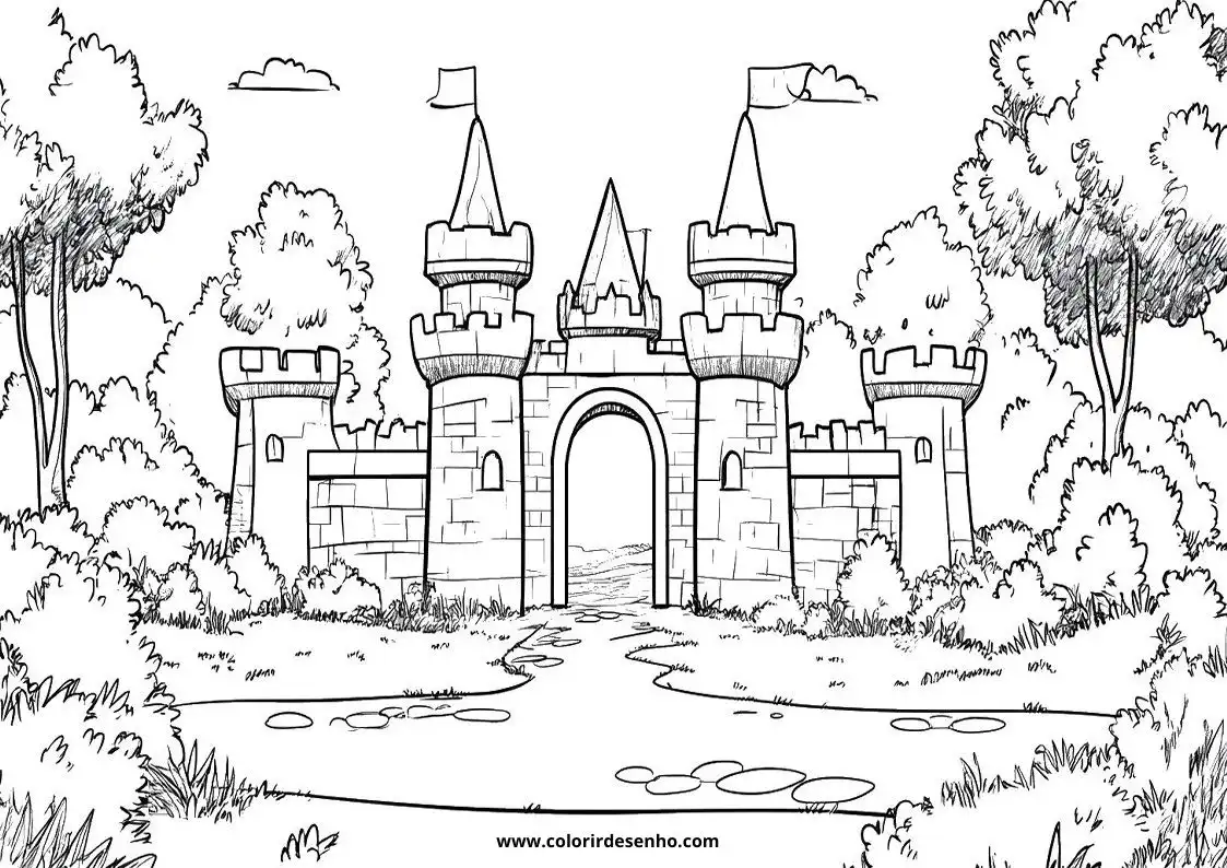 Educational Castle Coloring Pages 3