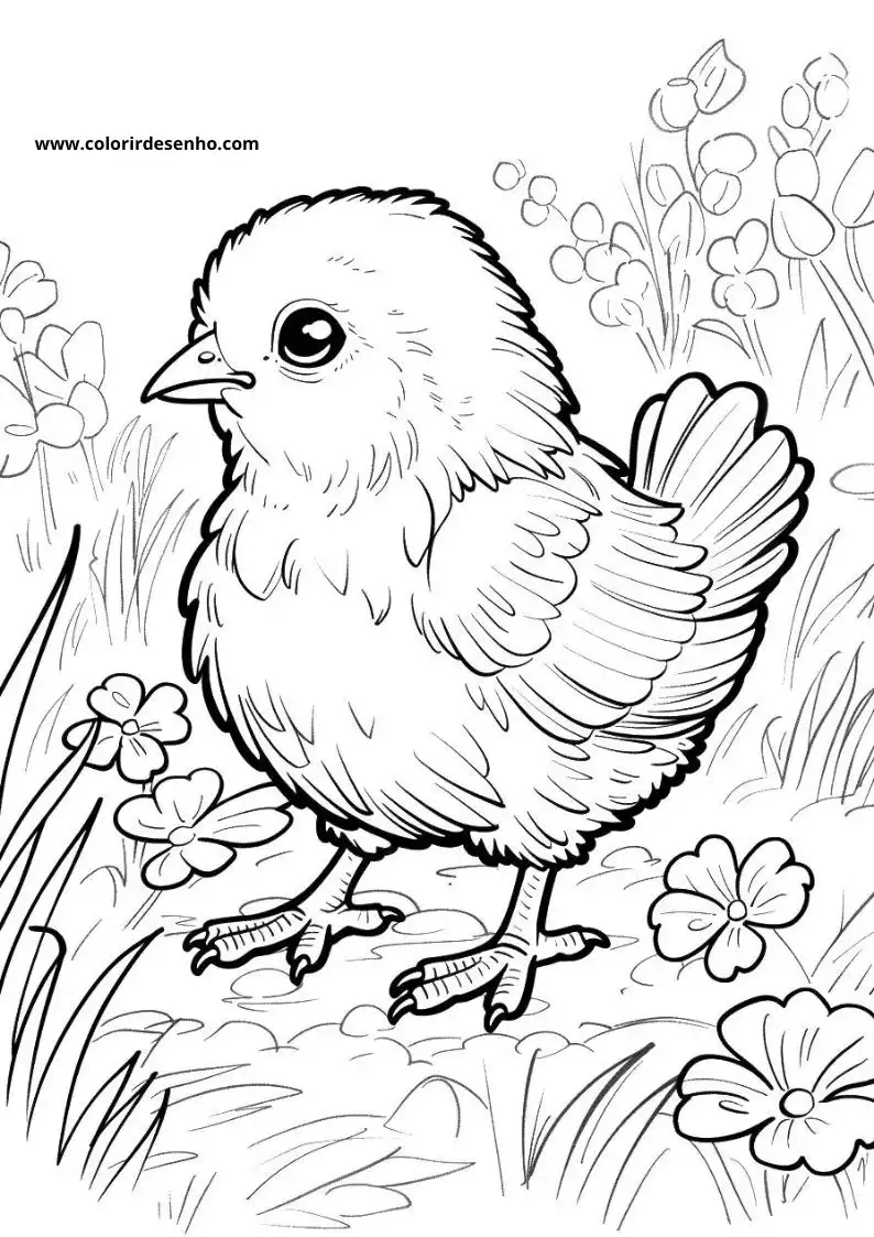Educational Chicken Coloring Pages 2