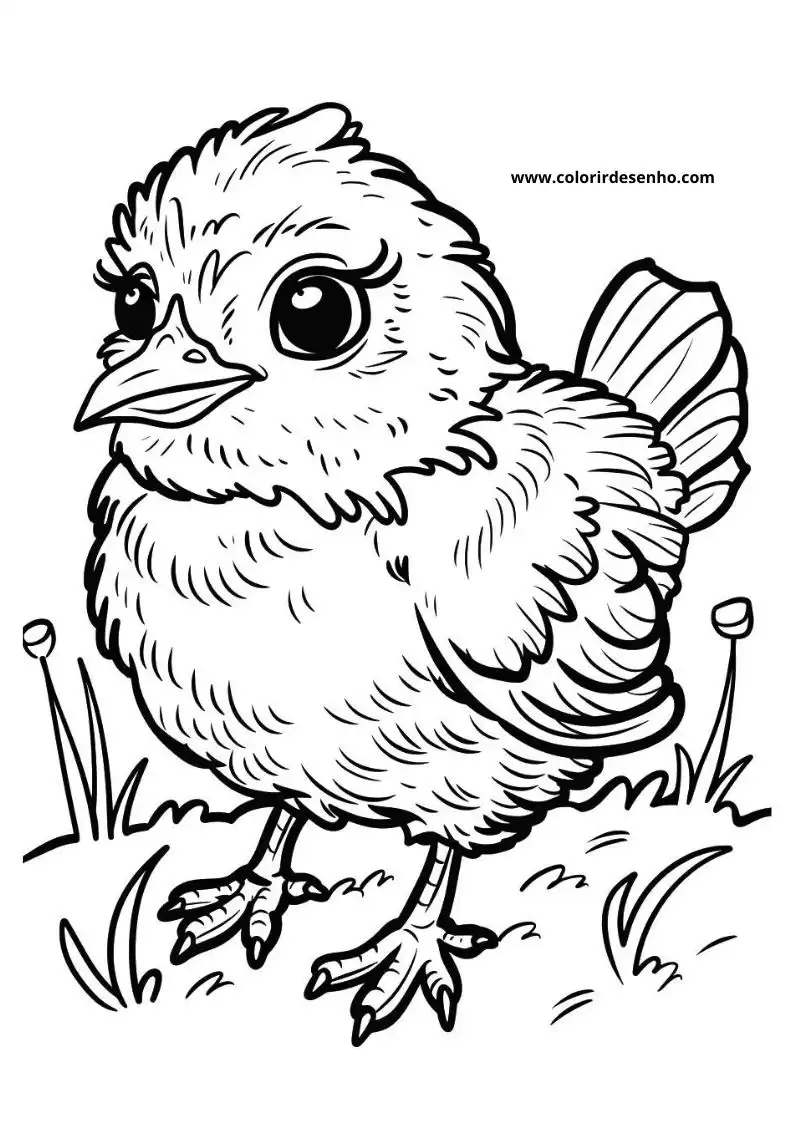 Educational Chicken Coloring Pages 3