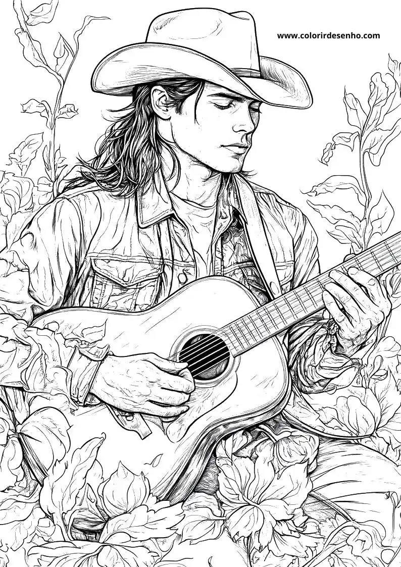 Educational Country Music Coloring Pages 3
