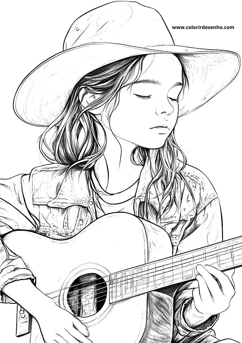 Educational Country Music Coloring Pages 7