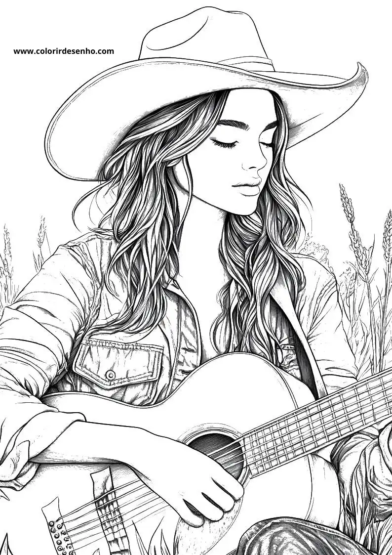 Educational Country Music Coloring Pages 8