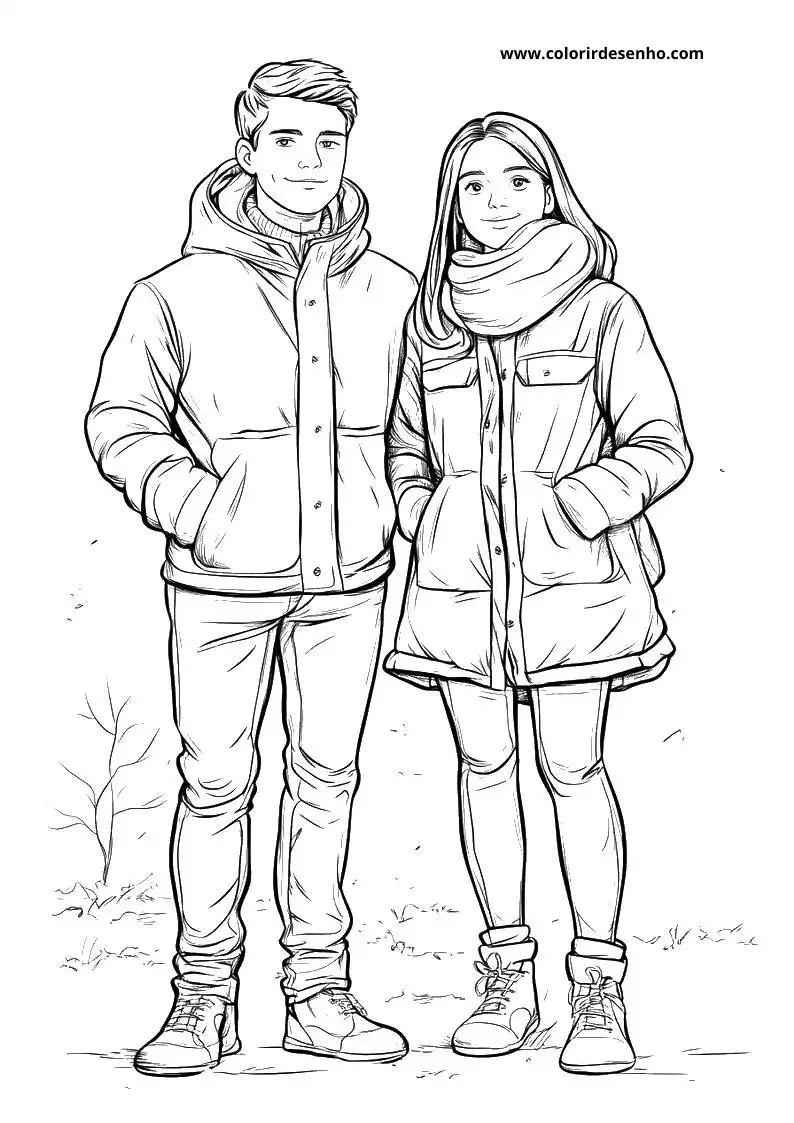 Educational Couples Coloring Pages 1