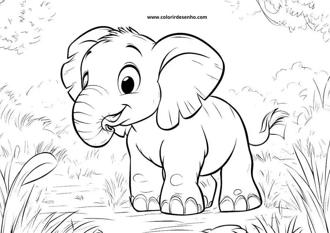 Educational Elephant Coloring Pages 1