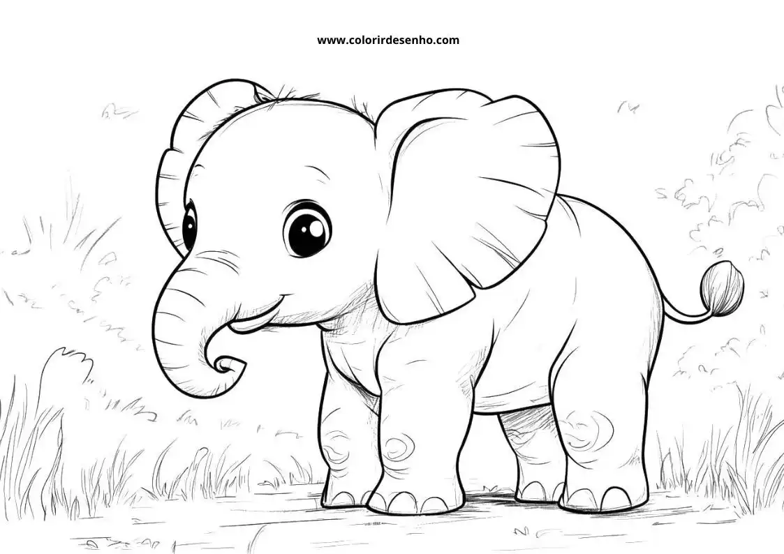 Educational Elephant Coloring Pages 6