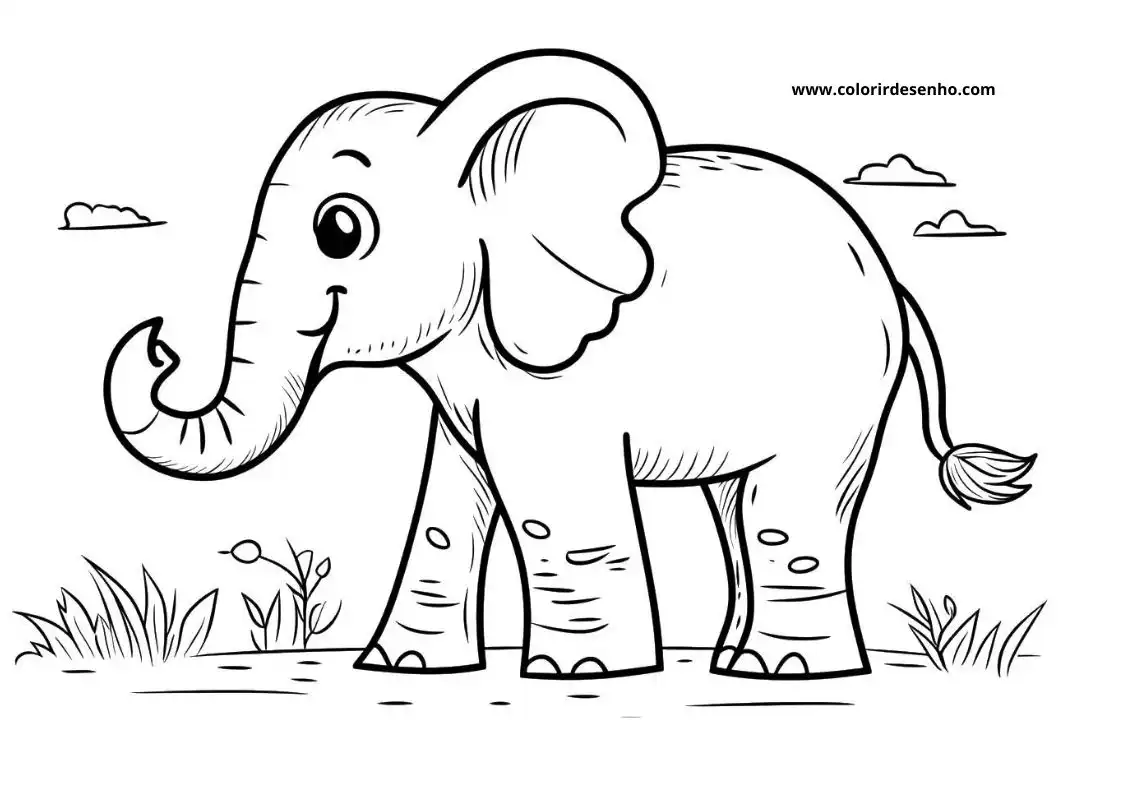 Educational Elephant Coloring Pages 8