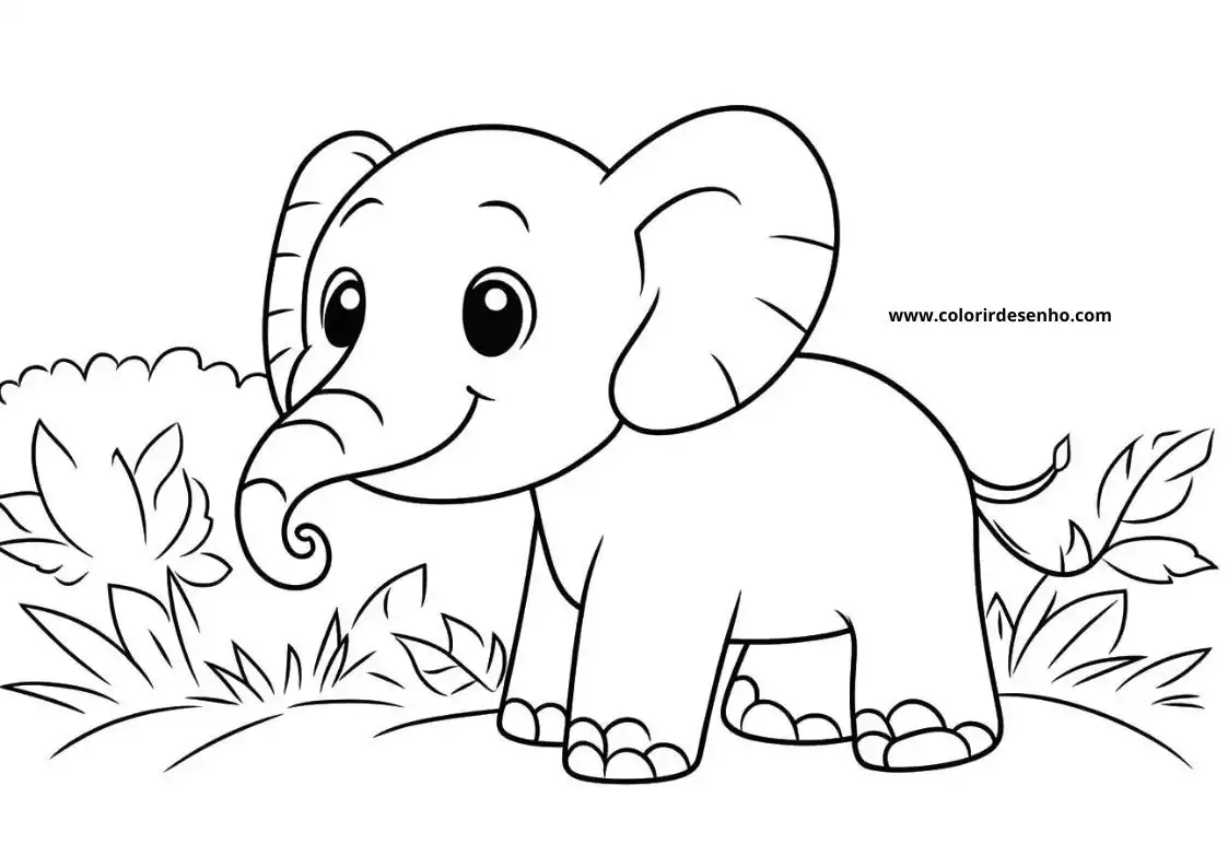Educational Elephant Coloring Pages 9