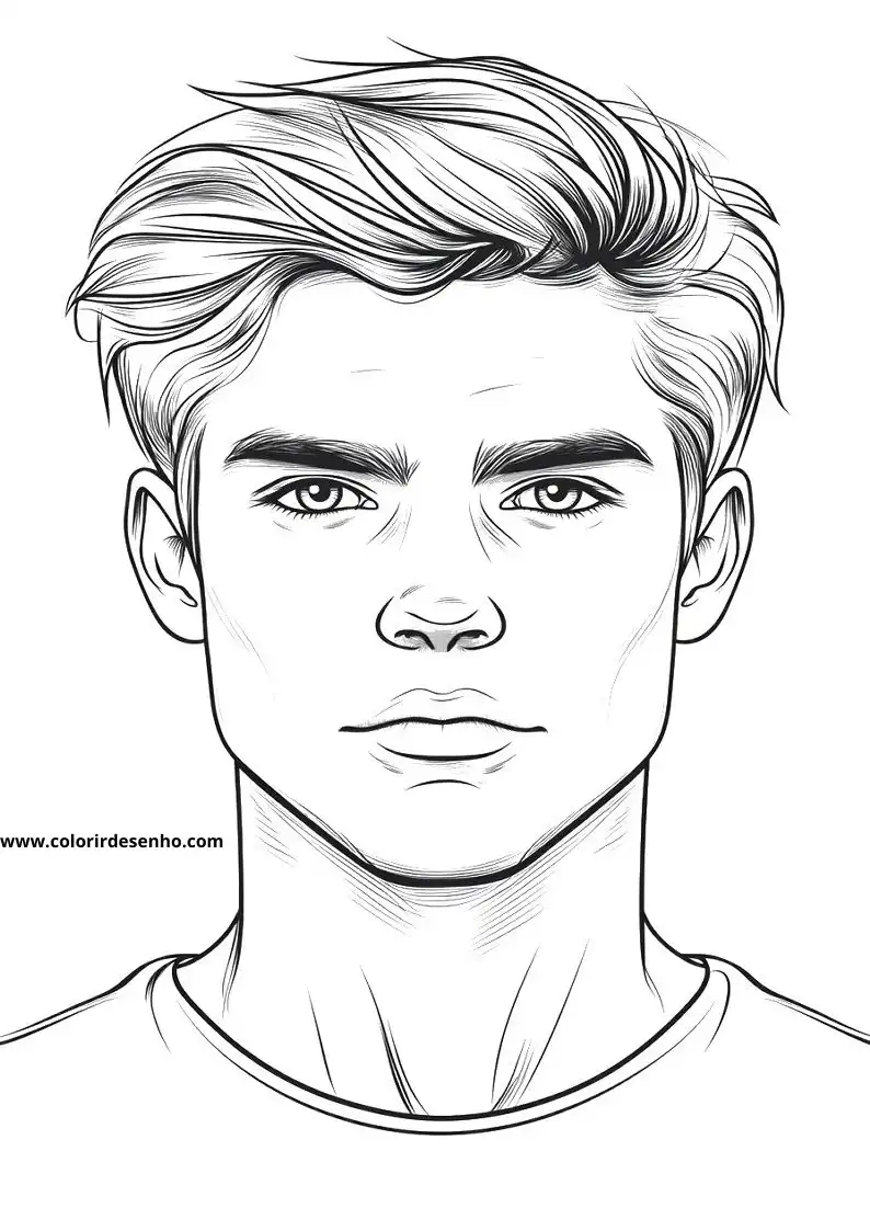 Educational Man’s Face Coloring Pages 1