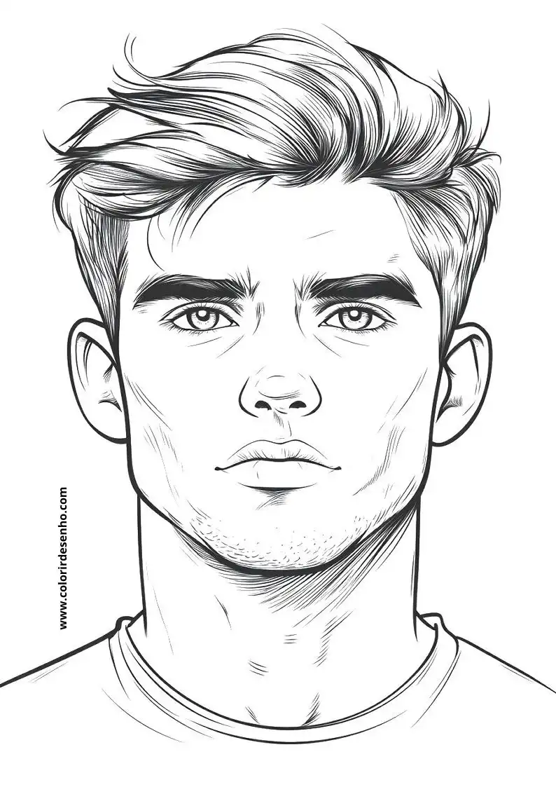 Educational Man’s Face Coloring Pages 5