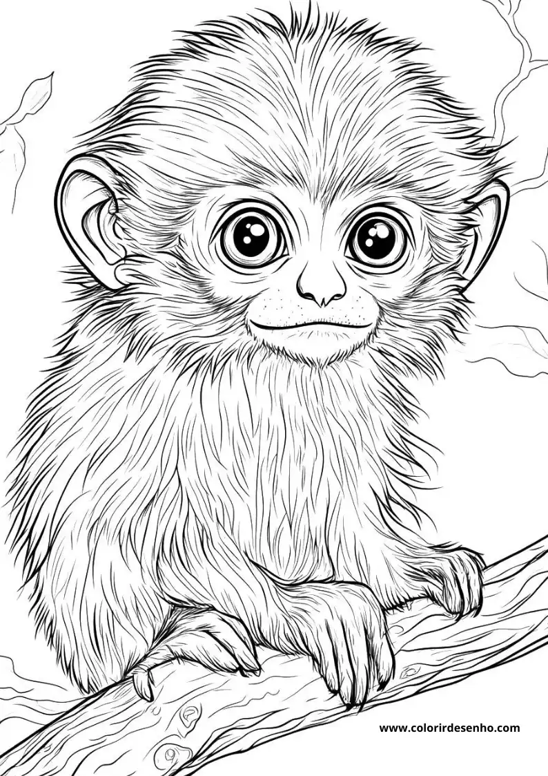 Educational Monkey Coloring Pages 3