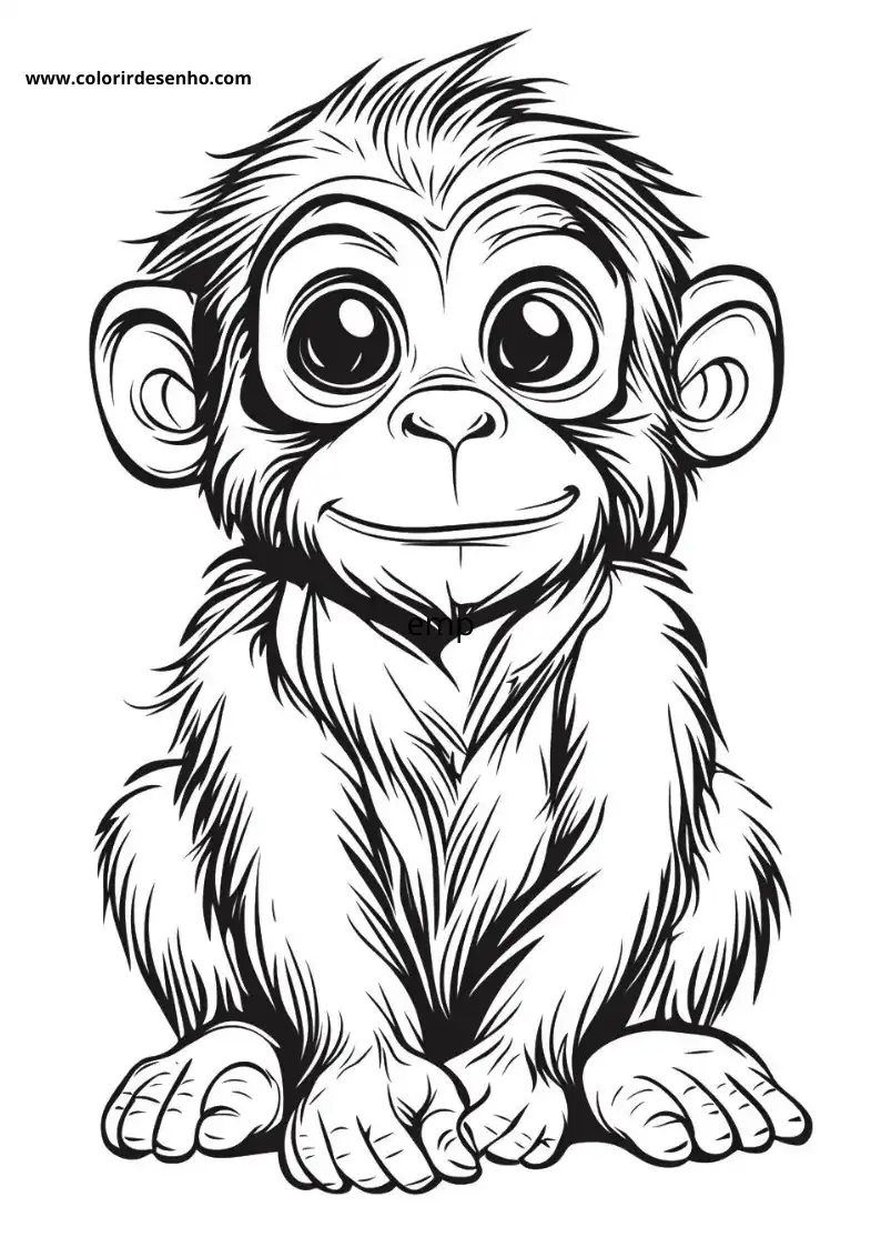 Educational Monkey Coloring Pages 5