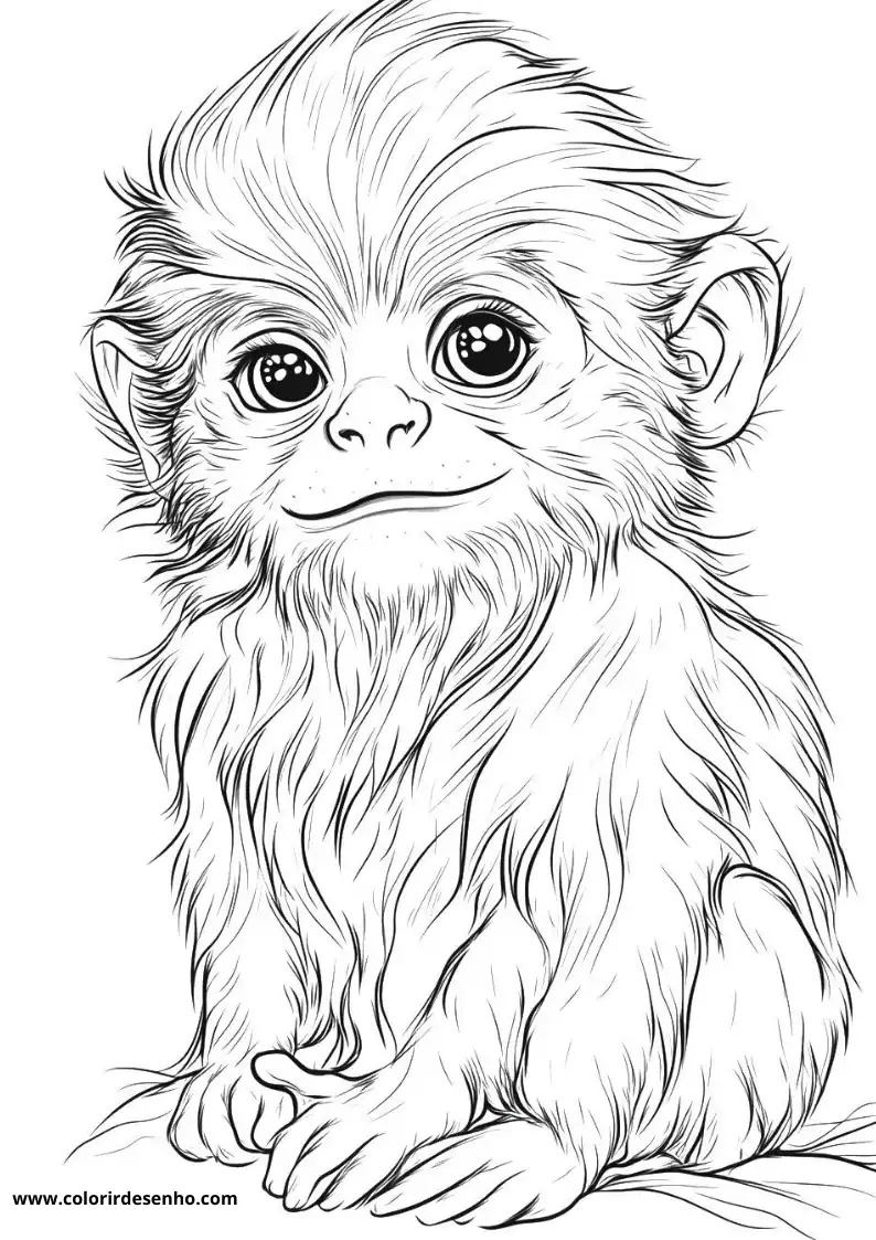 Educational Monkey Coloring Pages 6