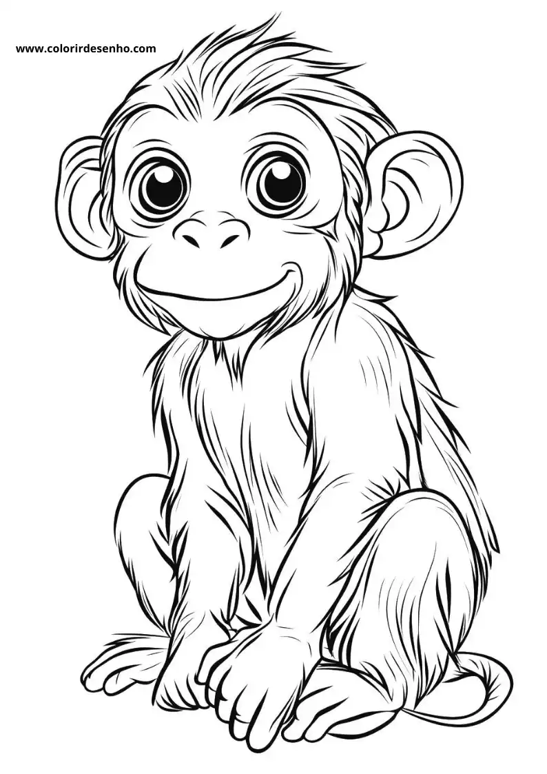 Educational Monkey Coloring Pages 7