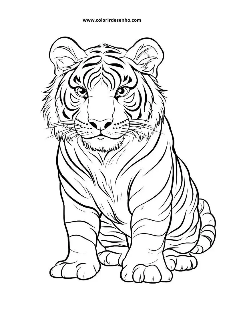 Educational Tiger Coloring Pages 9