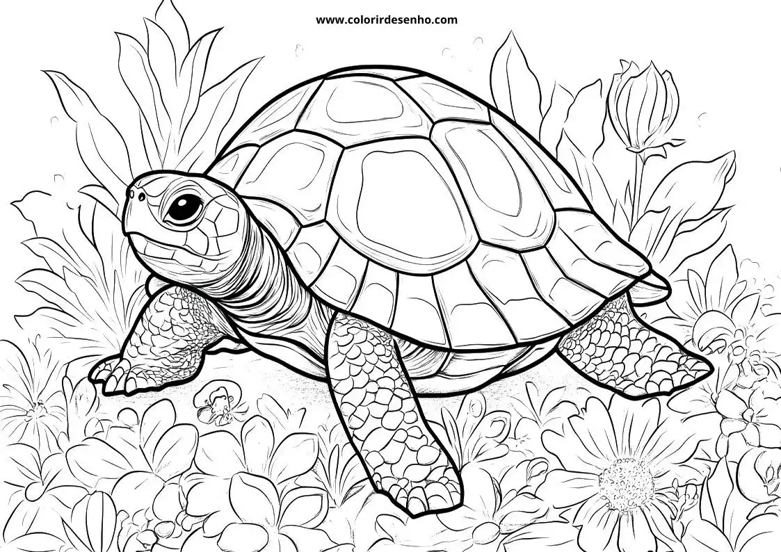 Educational Turtle Coloring Pages 4