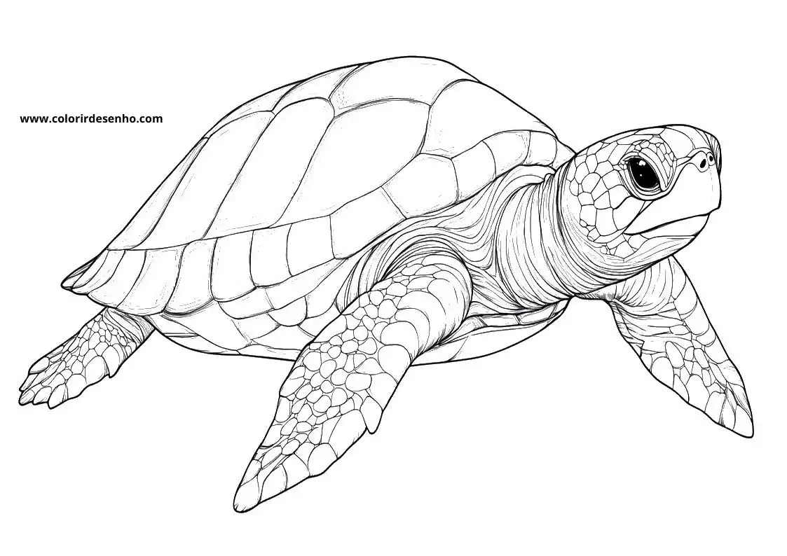 Educational Turtle Coloring Pages 5
