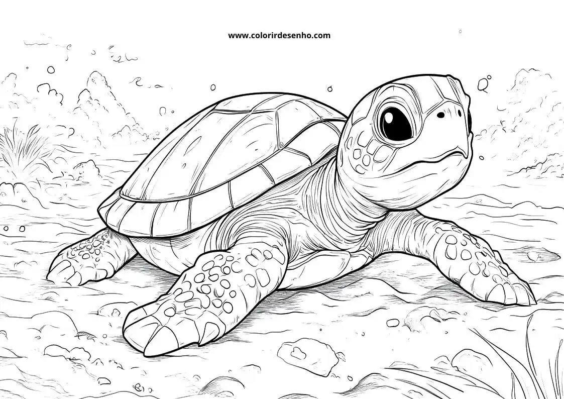 Educational Turtle Coloring Pages 6