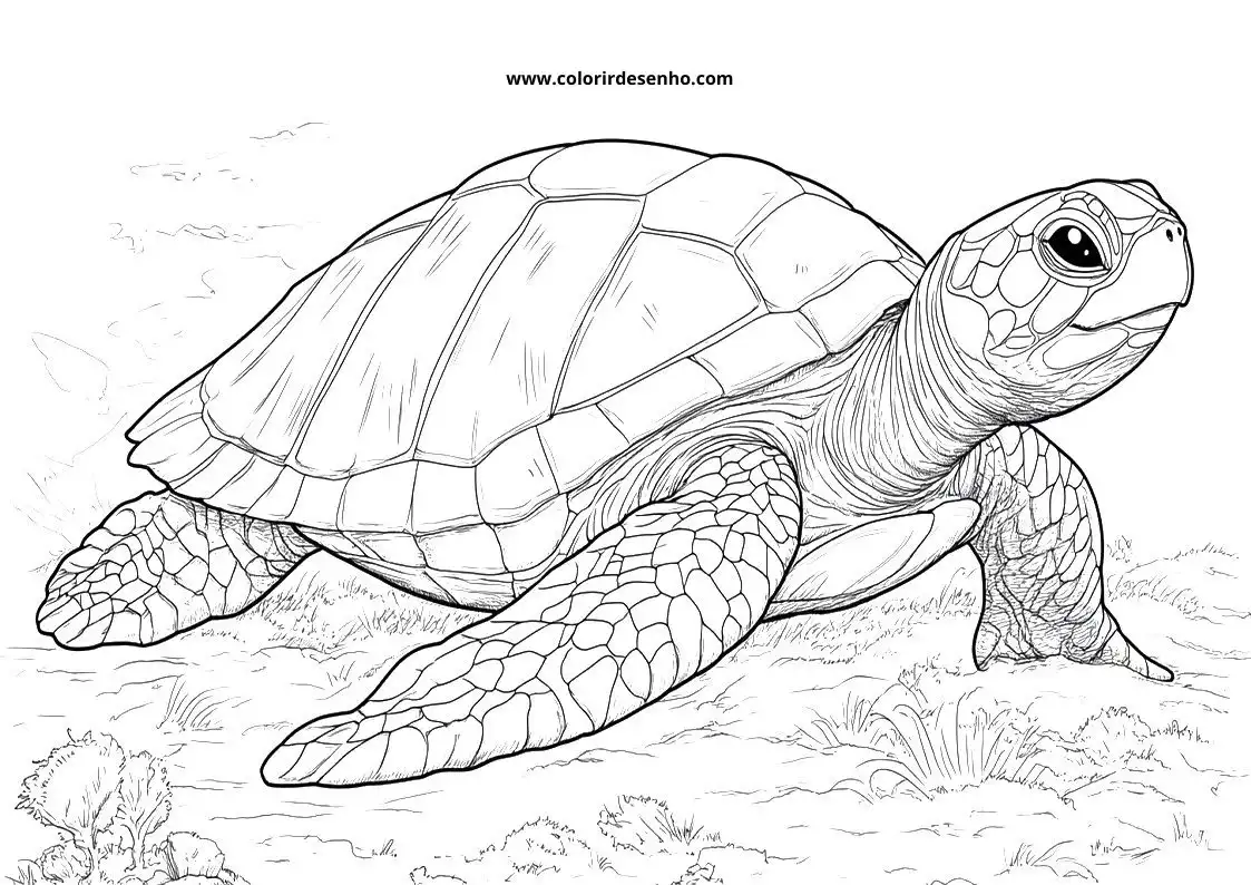 Educational Turtle Coloring Pages 7