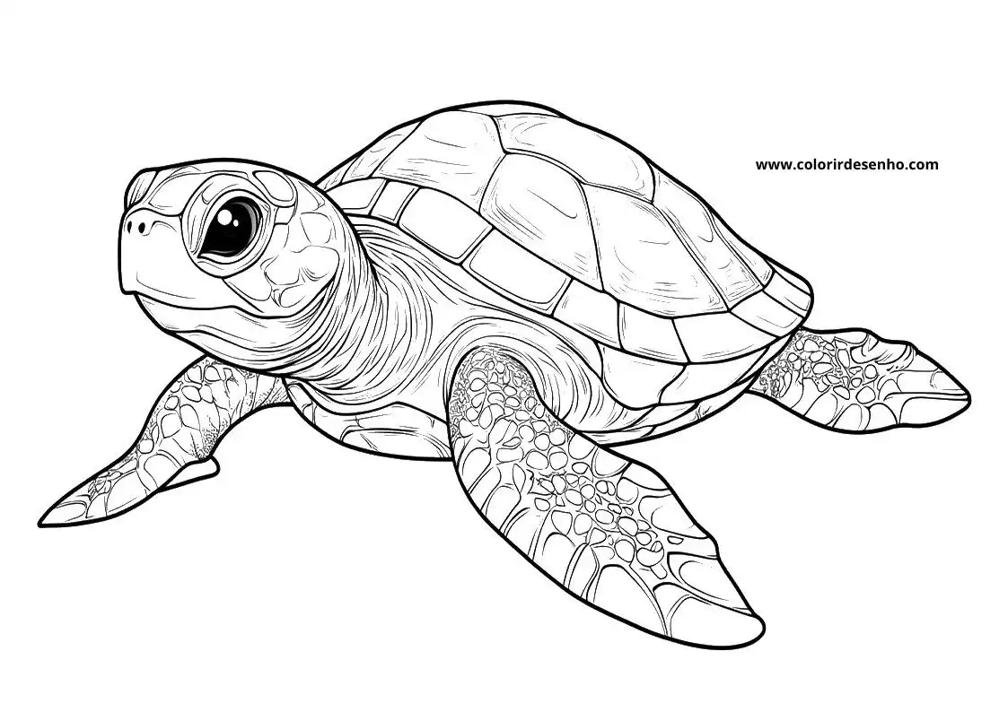 Educational Turtle Coloring Pages 8