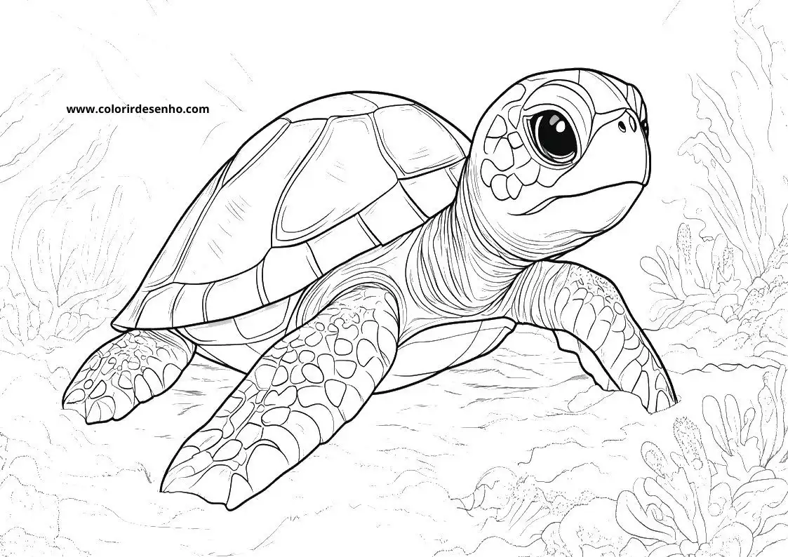 Educational Turtle Coloring Pages 9