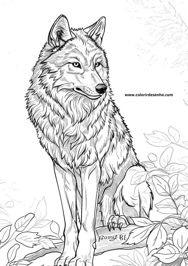Educational Wolf Coloring Pages 6