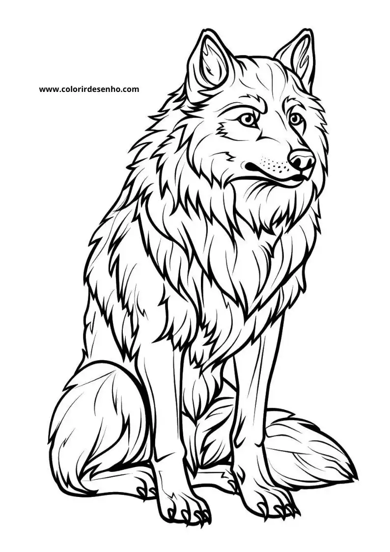 Educational Wolf Coloring Pages 9